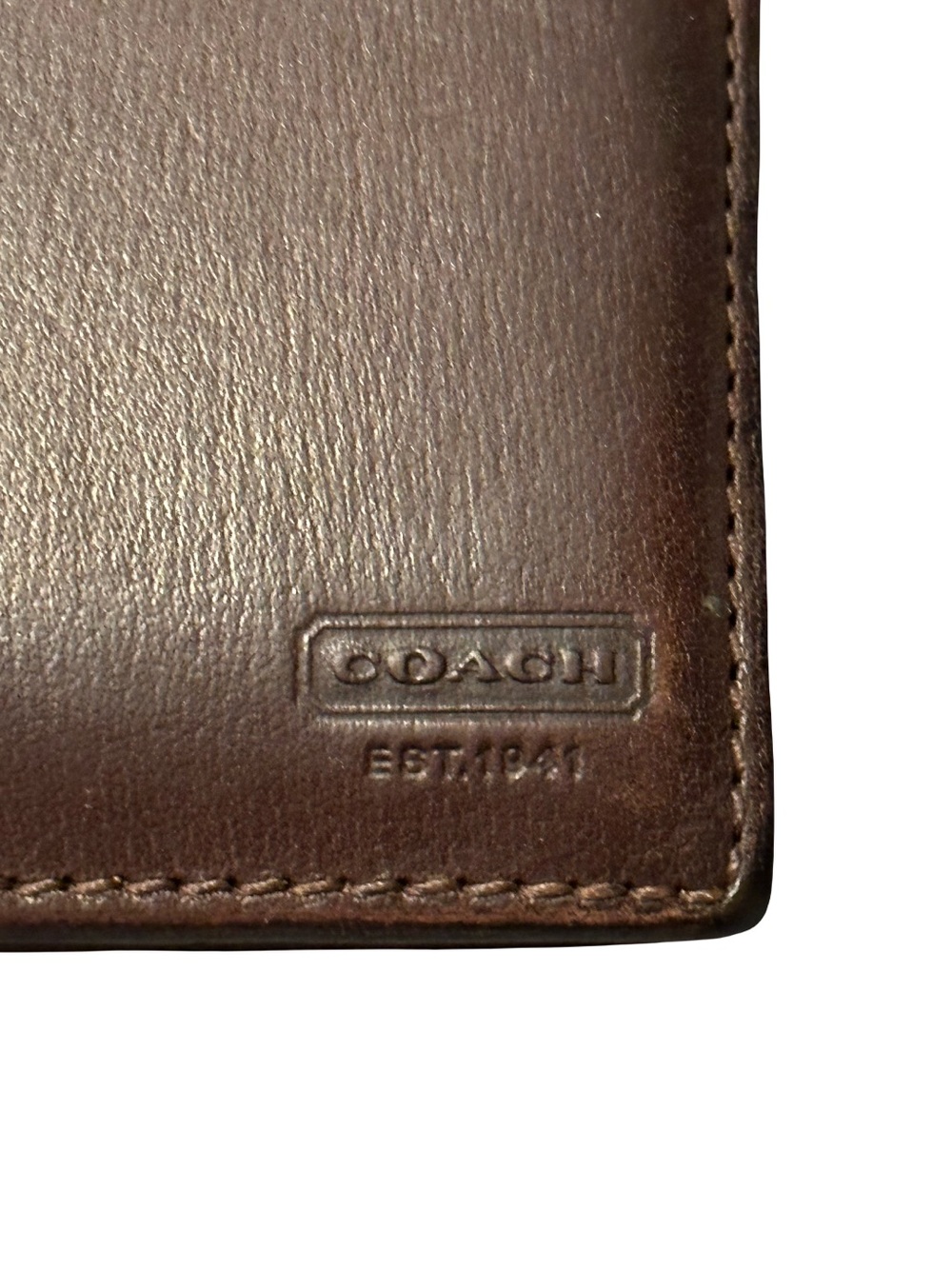 90s Vintage Coach Brown Leather Bifold Wallet Made in India